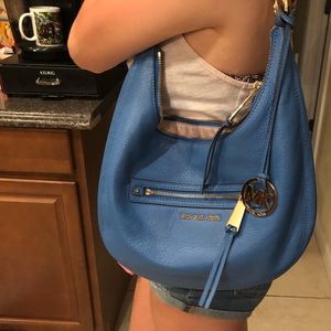 Michael Kors blue leather handbag